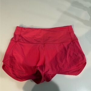 Women's Lululemon high rise speed up shorts Red/ pink Athletic Shorts